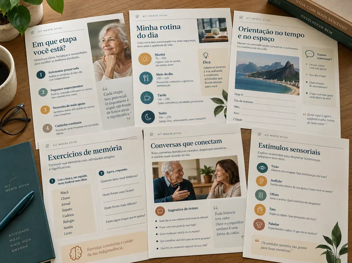 Material com letra grande e design adulto